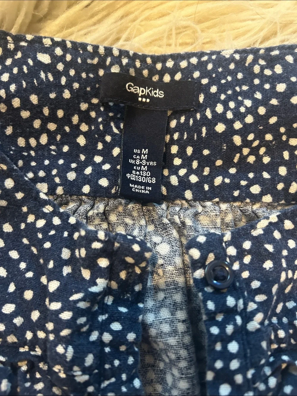 GAP kids girls size Medium 8-9 Blue Polka Dot One-Piece Romper